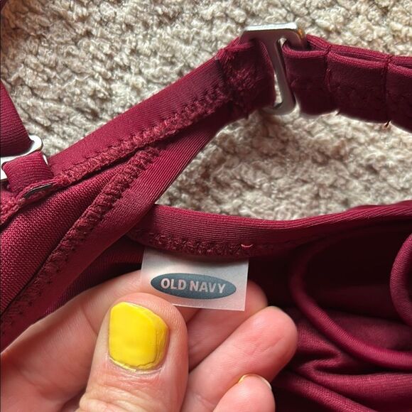 Old Navy Red Tie-Front bathing suit top - Picture 2 of 9
